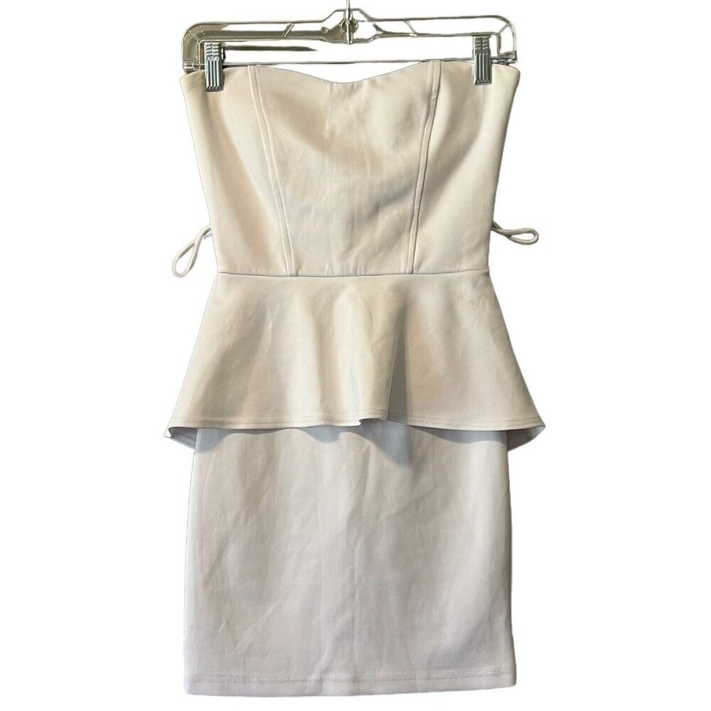 La Seala USA Strapless White Mini Dress Size Small Summer Party‎ Preppy Beach